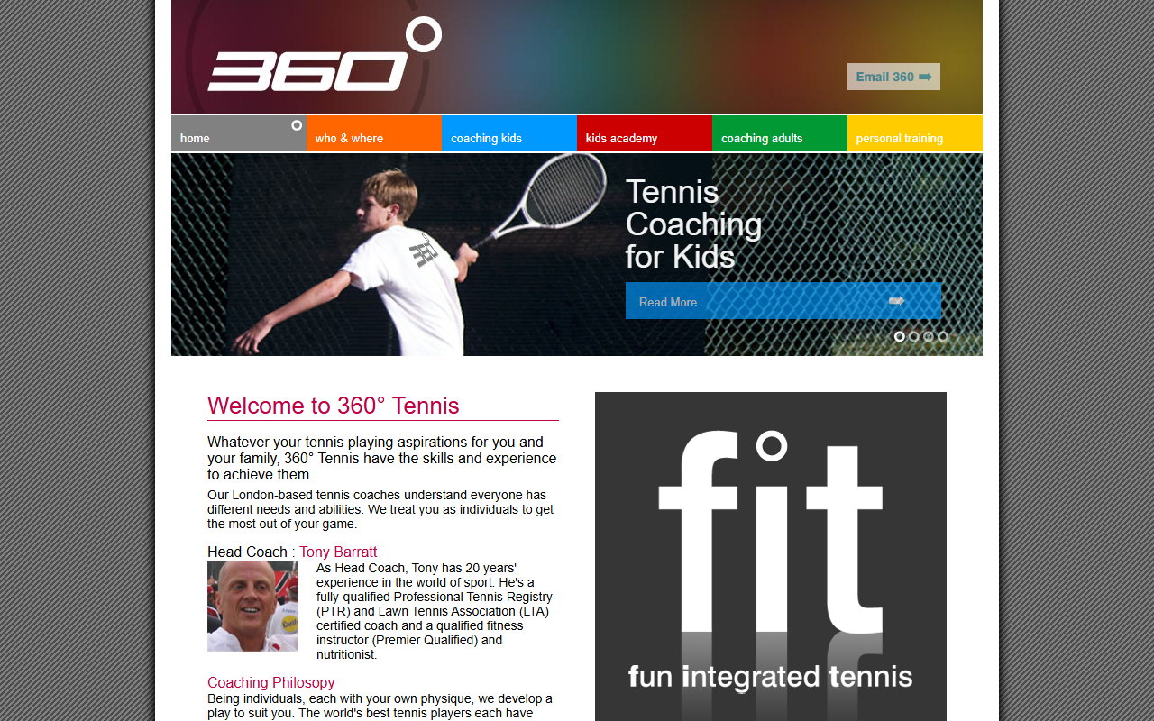 360degreestennis.com screenshot