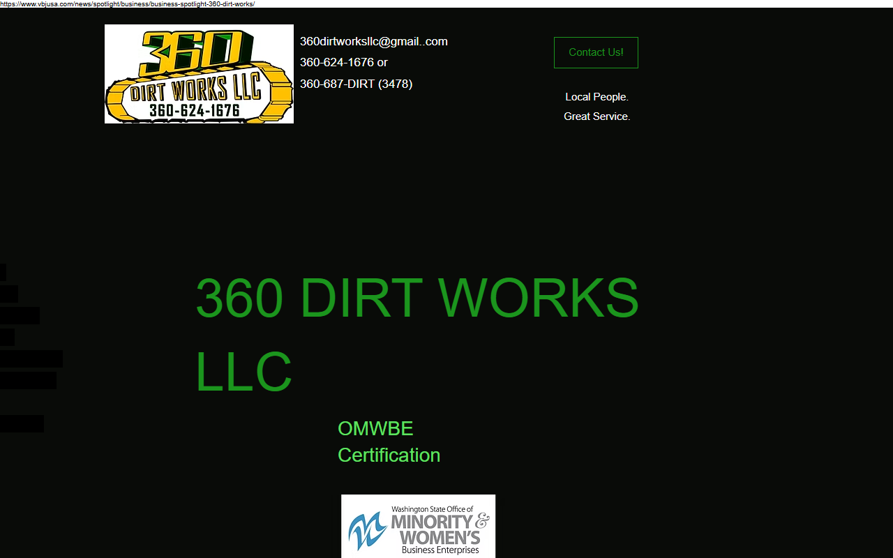 360dirtworks.com screenshot