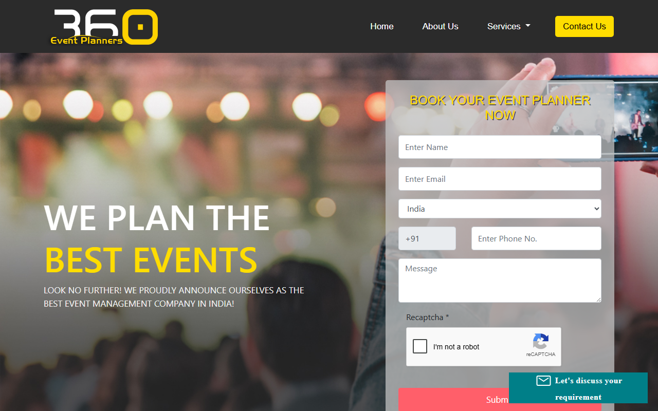 360eventplanners.com screenshot