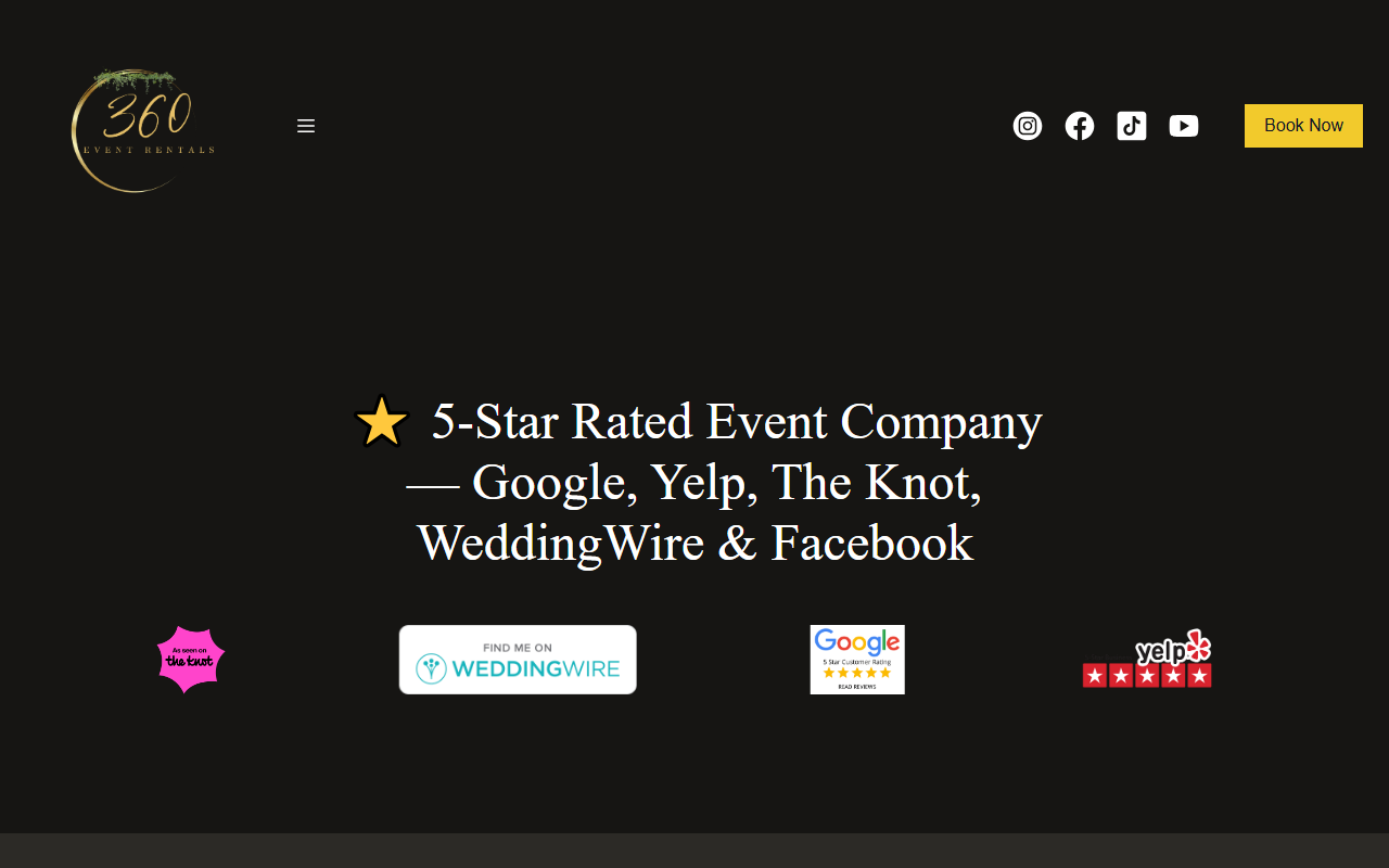 360eventsrentals.com screenshot