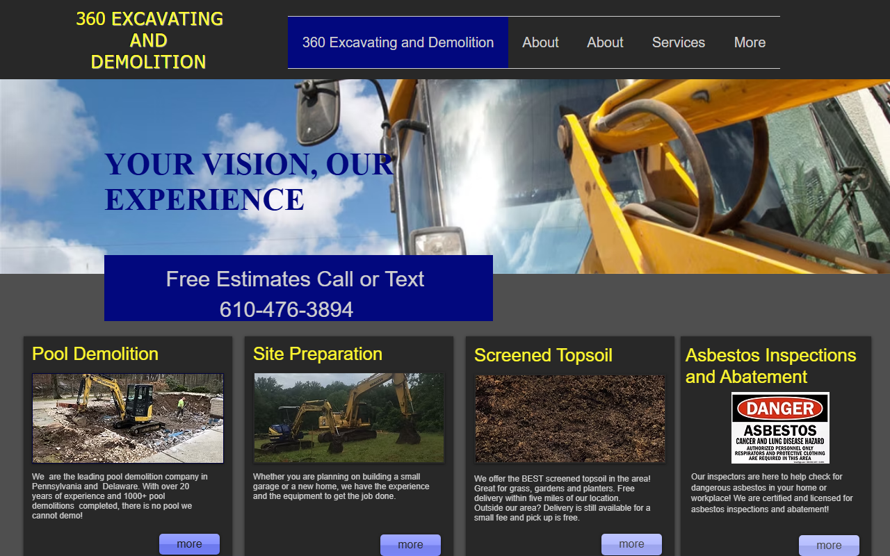 360excavating.com screenshot
