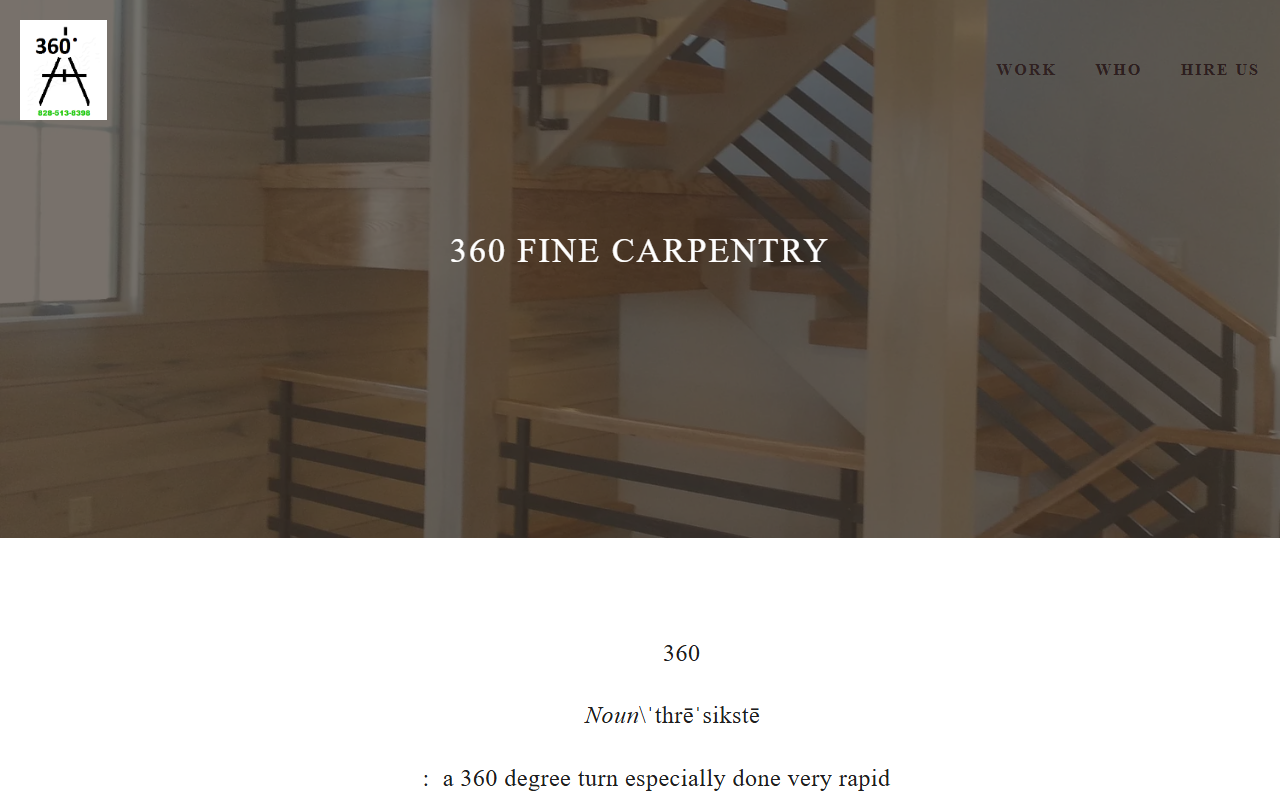 360finecarpentry.com screenshot