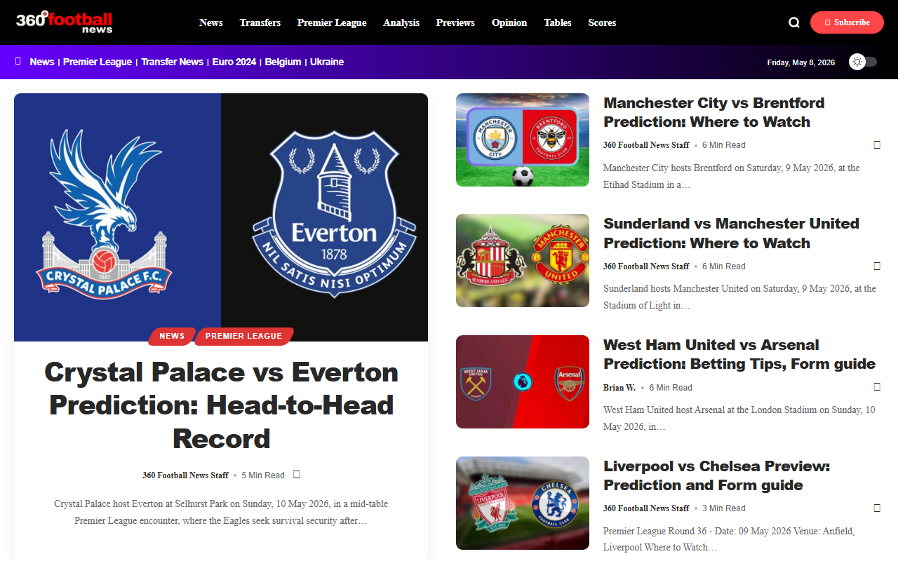 360footballnews.com screenshot