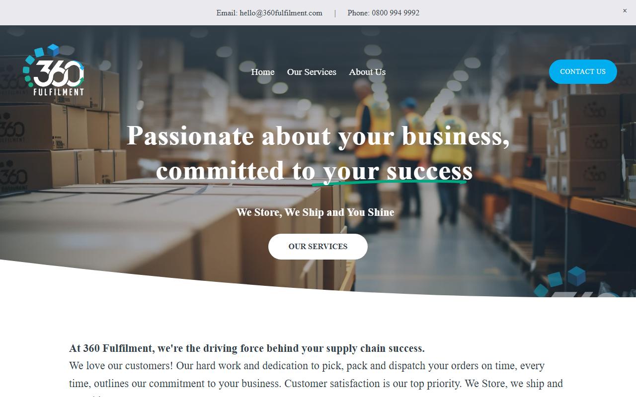 360fulfilment.com screenshot