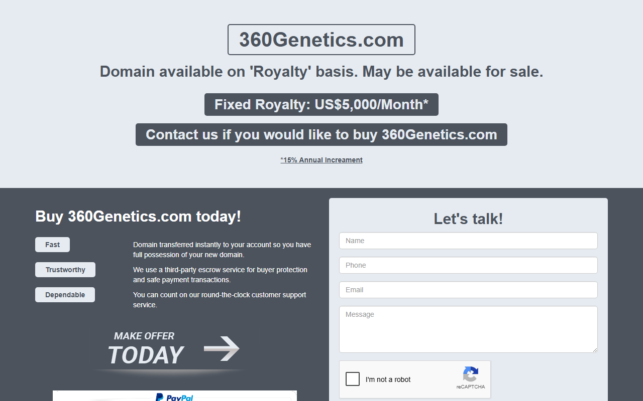360genetics.com screenshot