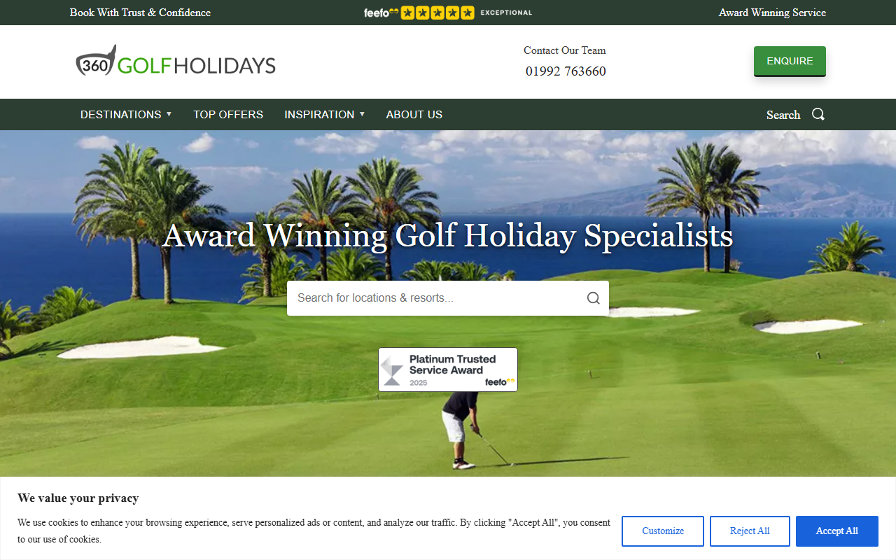 360golfholidays.com screenshot