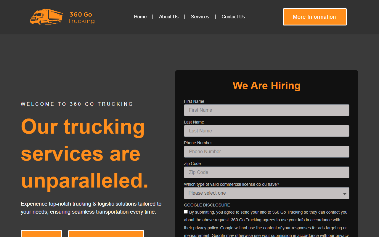 360gotrucking.com screenshot