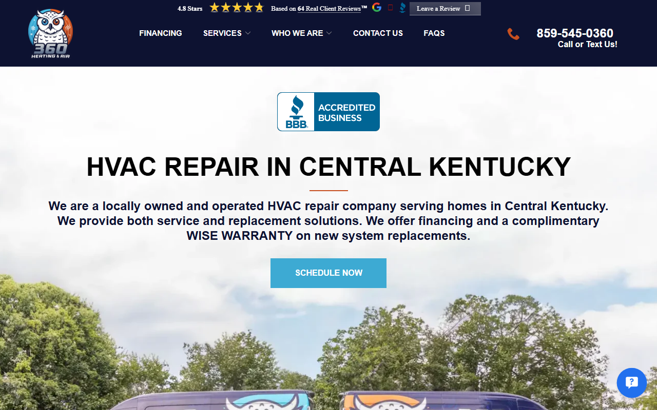 360heatingandair.com screenshot