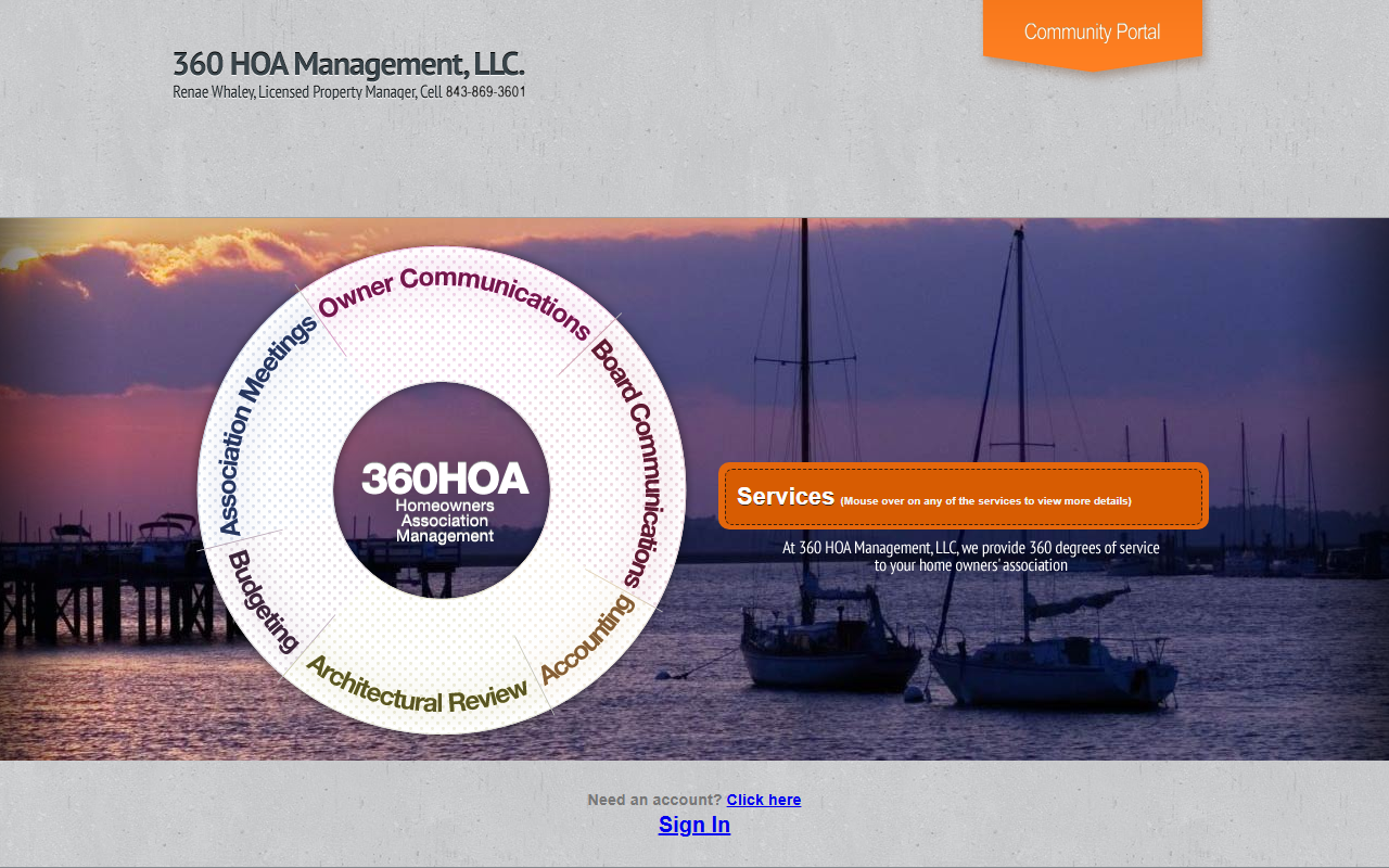 360hoamanagement.com screenshot