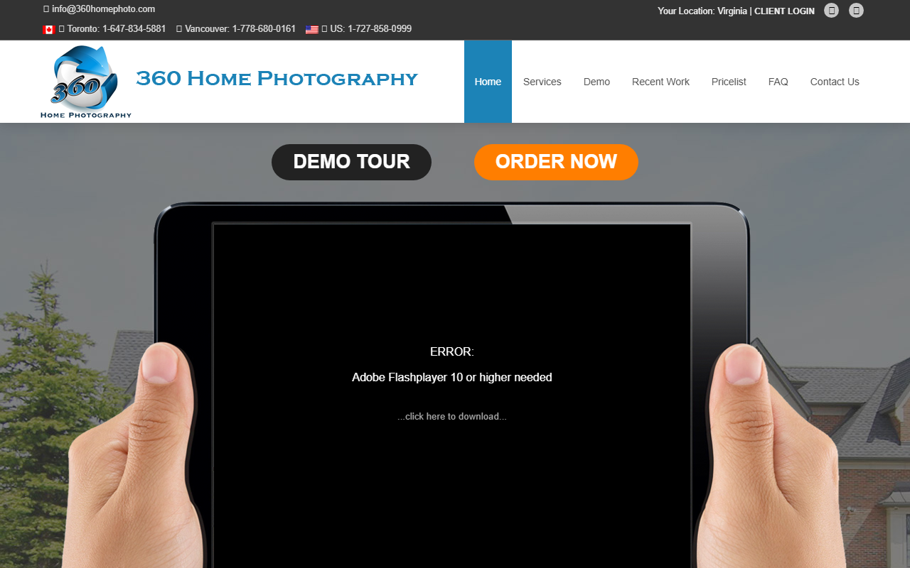 360homephoto.com screenshot