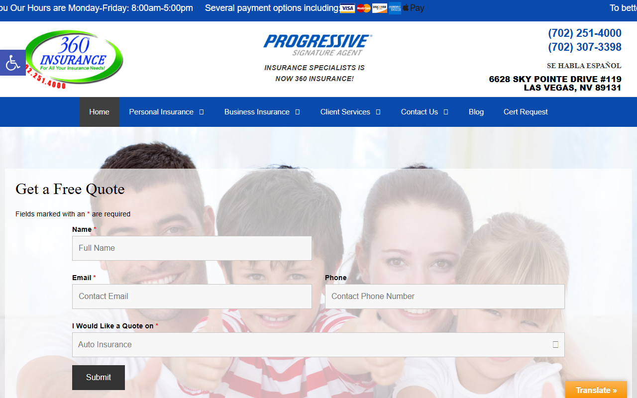 360insurance.com screenshot