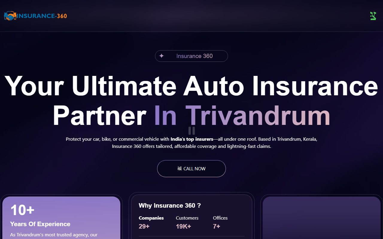 360insures.com screenshot