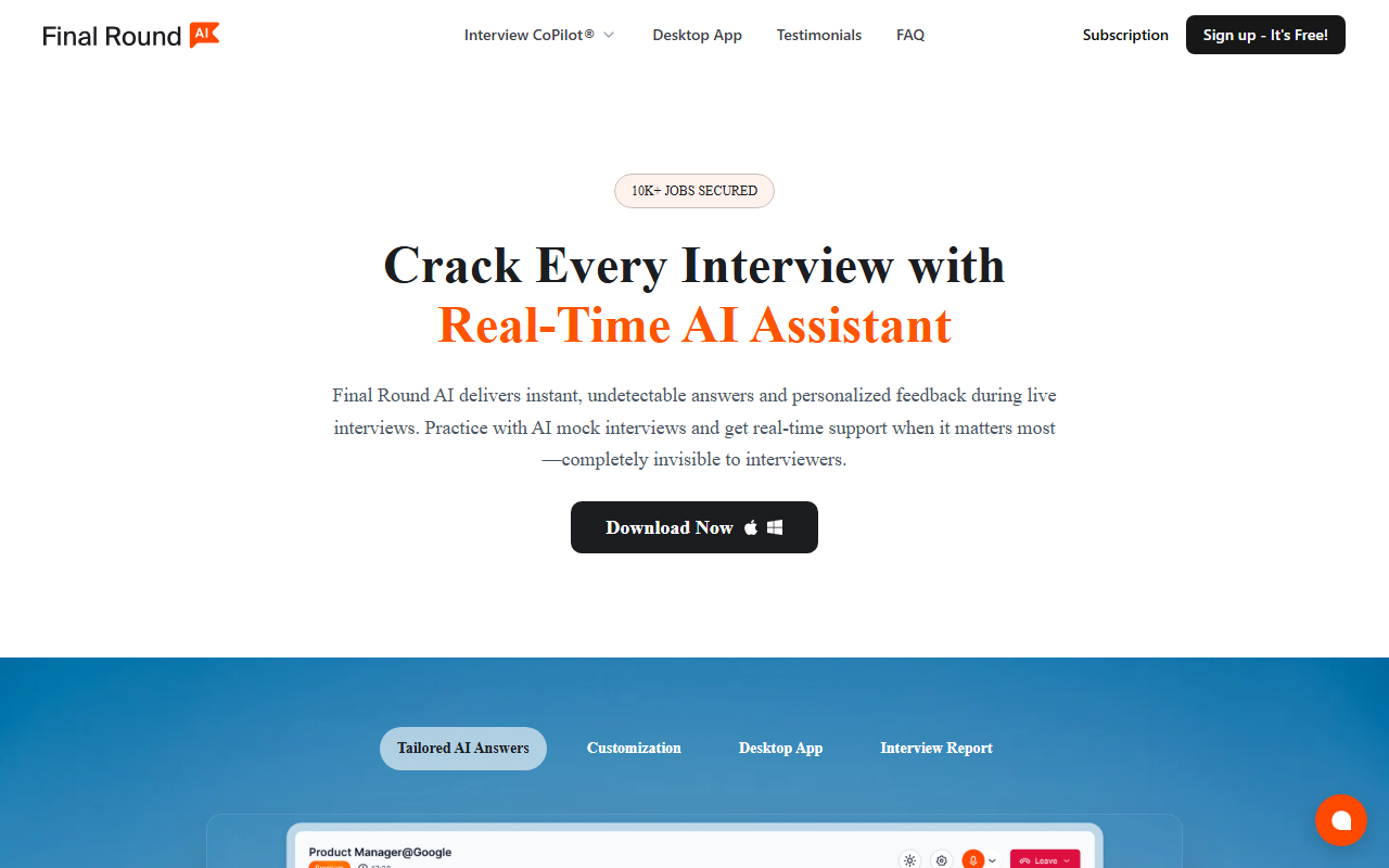 360interviewai.com screenshot