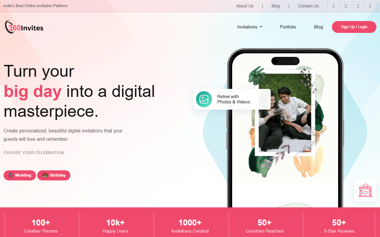 360invites.com screenshot