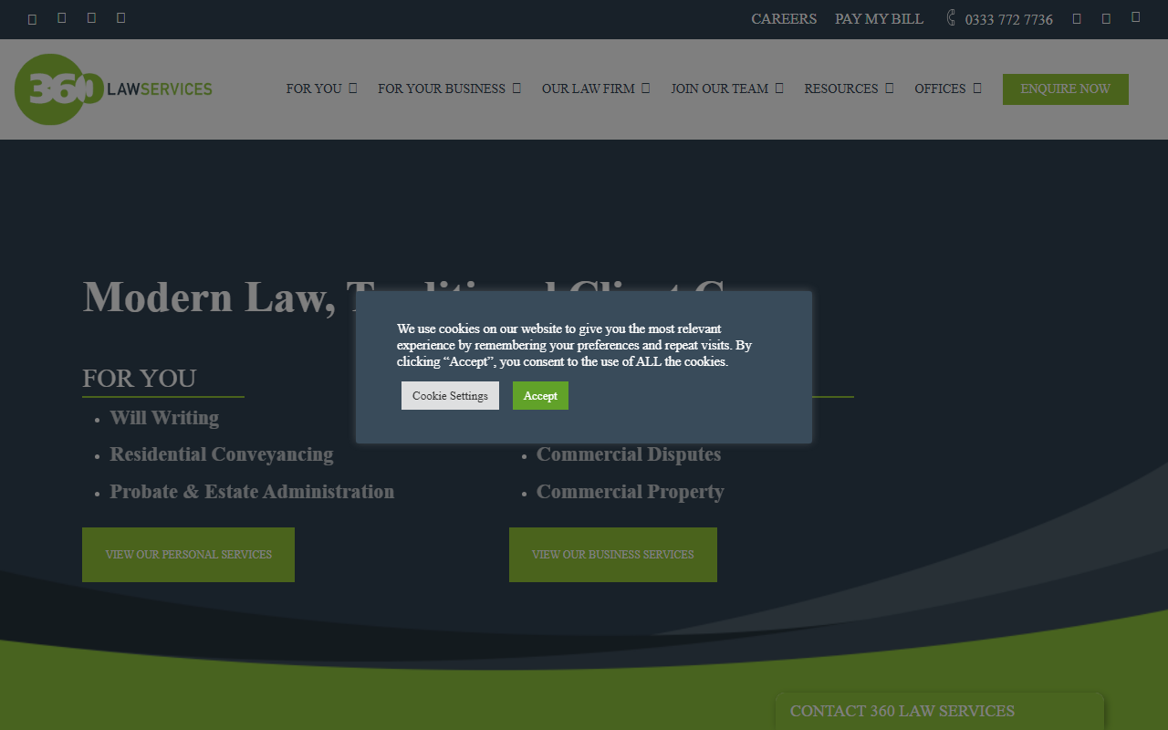 360lawservices.com screenshot