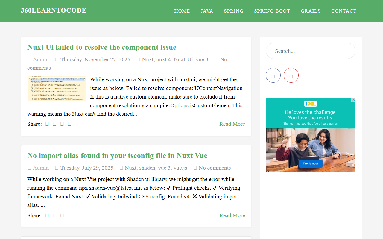 360learntocode.com screenshot