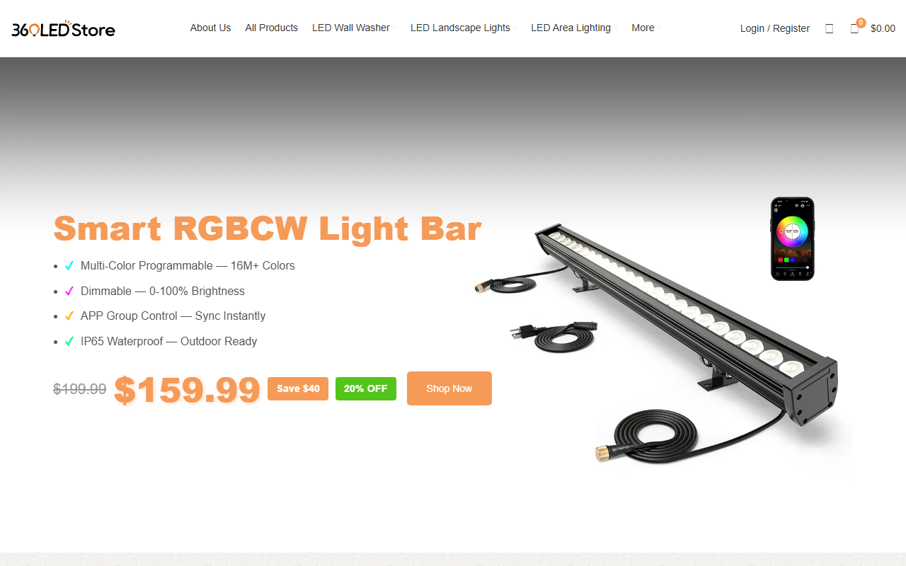 360ledstore.com screenshot