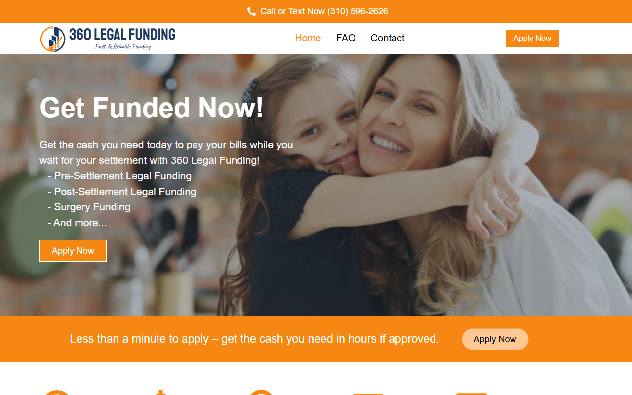 360legalfunding.com screenshot