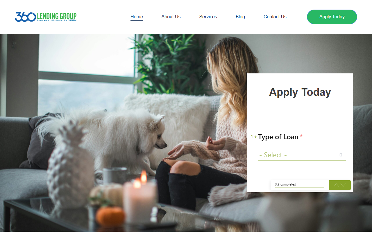 360lendingcorp.com screenshot
