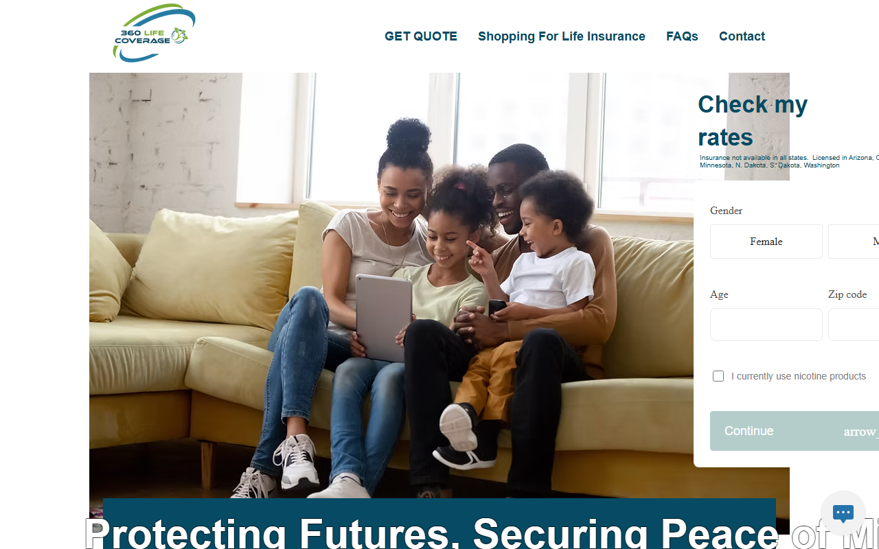 360lifecoverage.com screenshot