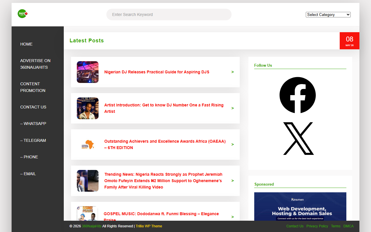 360naijahits.com screenshot