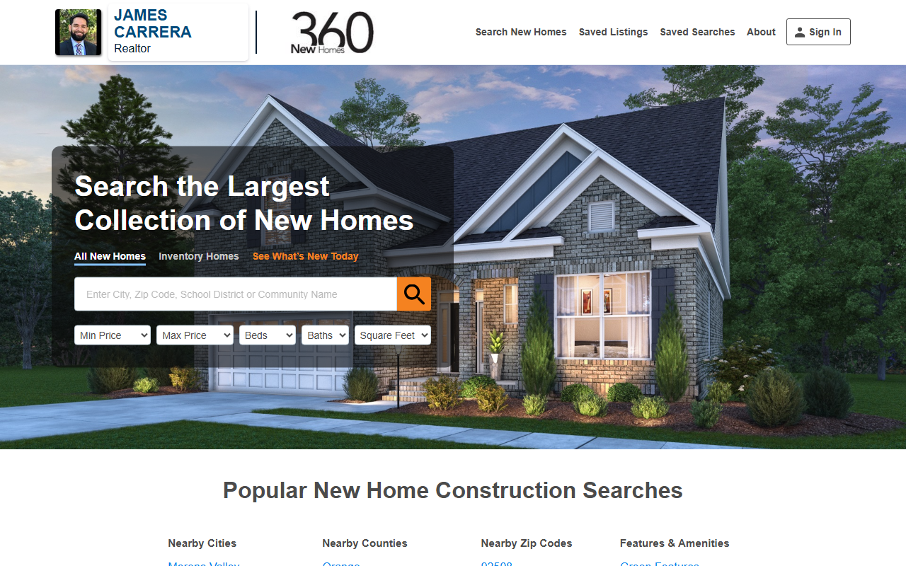 360newhomes.com screenshot