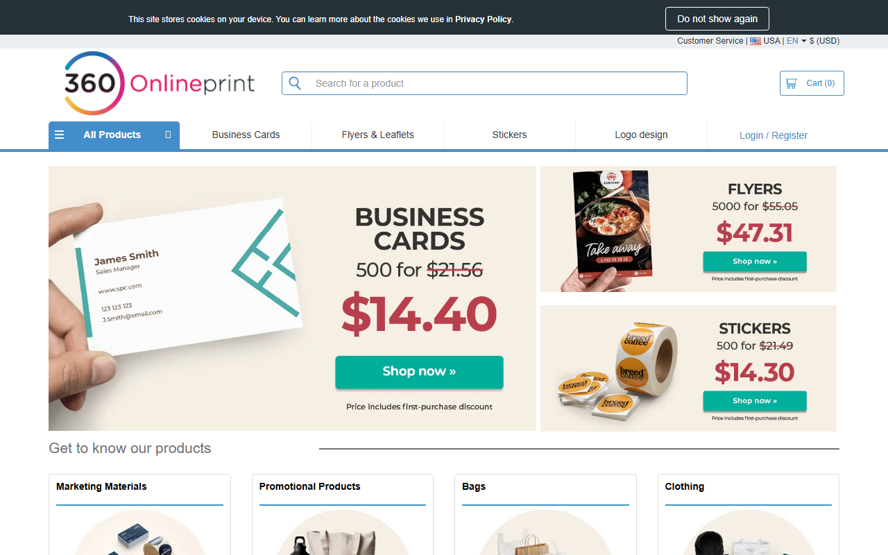 360onlineprint.com screenshot