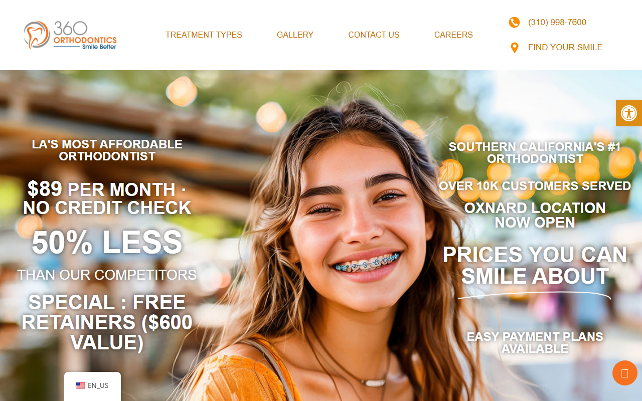 360orthodontics.com screenshot