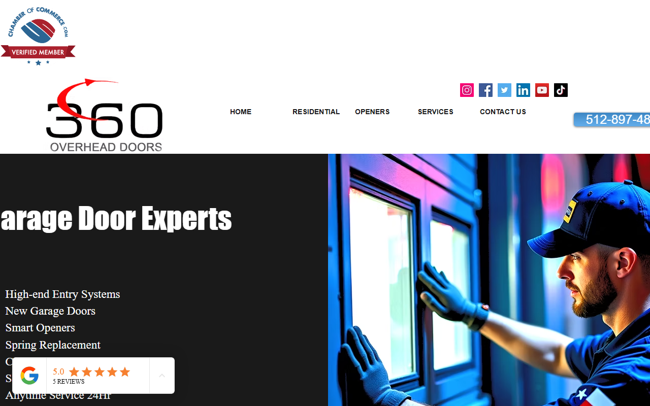 360overheaddoors.com screenshot