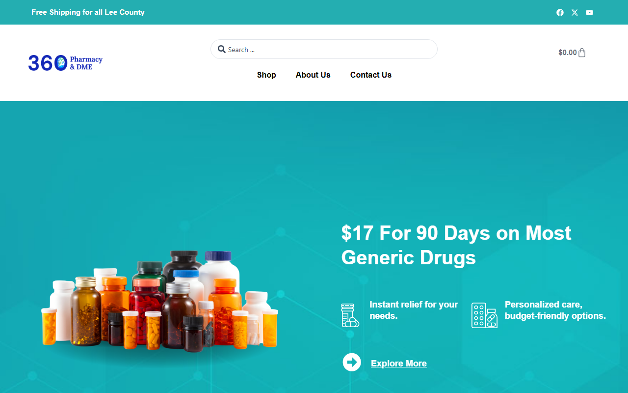 360pharmacydme.com screenshot