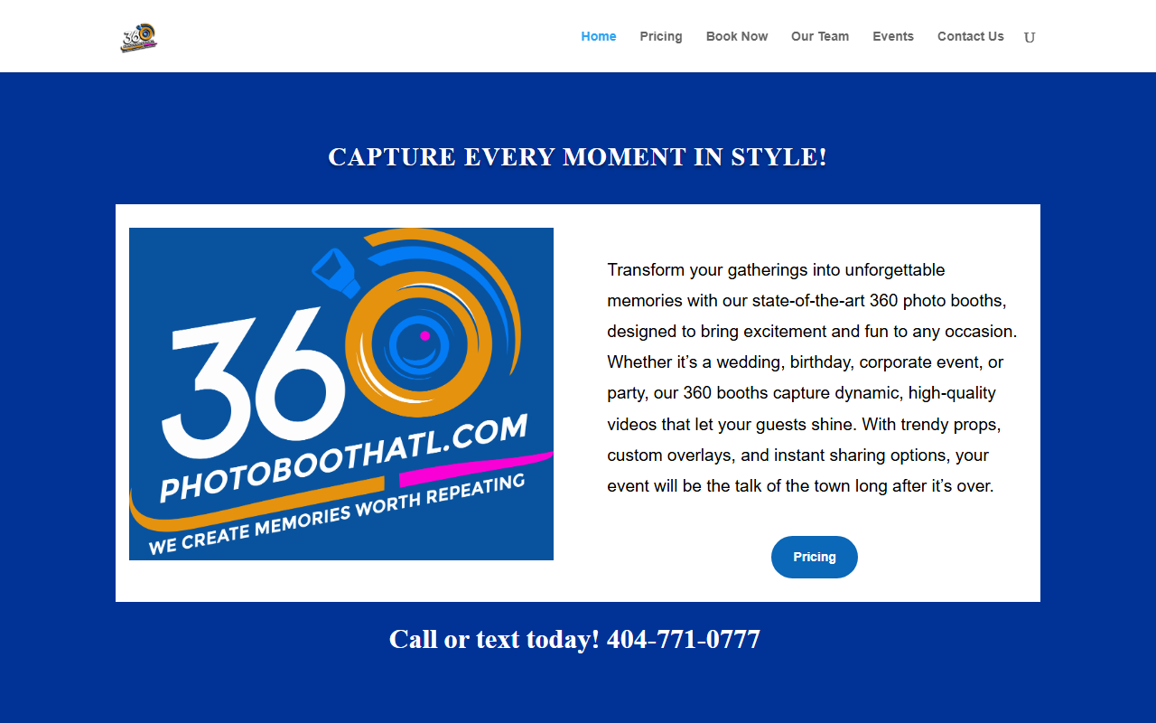 360photoboothatl.com screenshot
