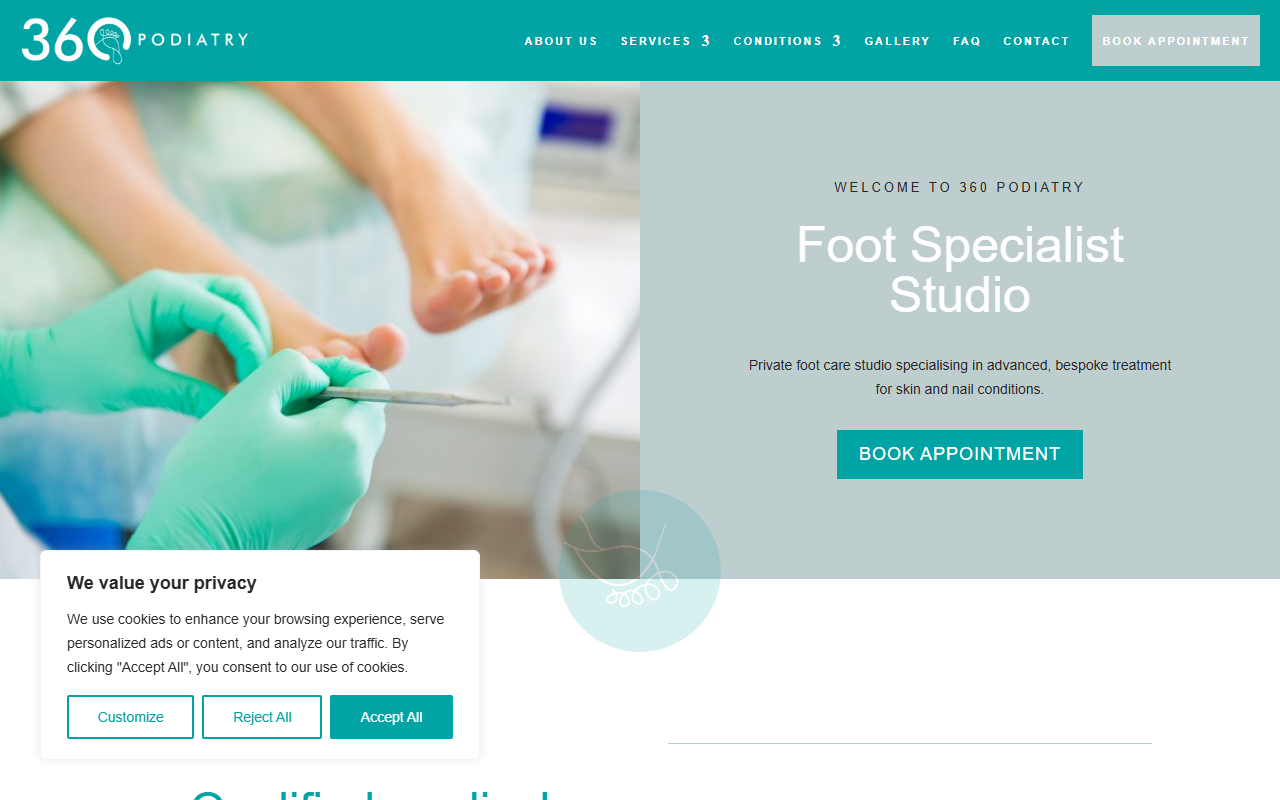 360podiatry.com screenshot