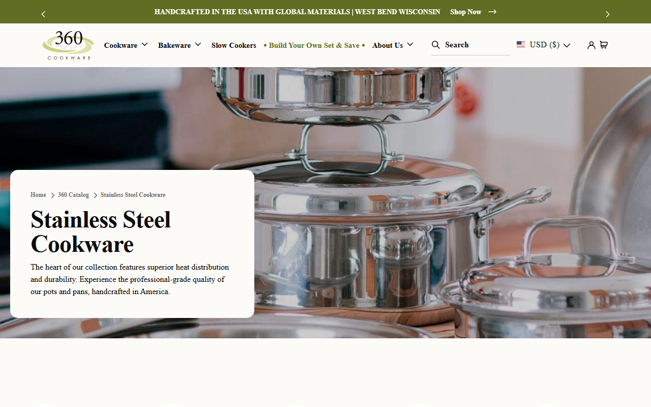 360potsandpans.com screenshot