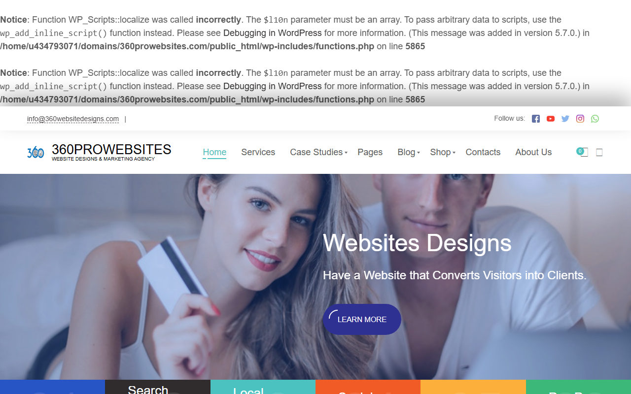 360prowebsites.com screenshot