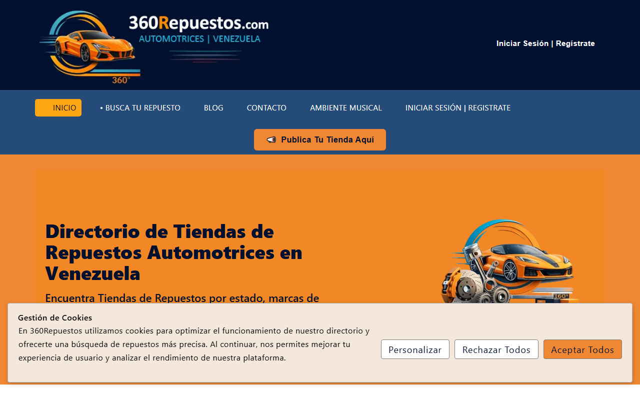 360repuestos.com screenshot