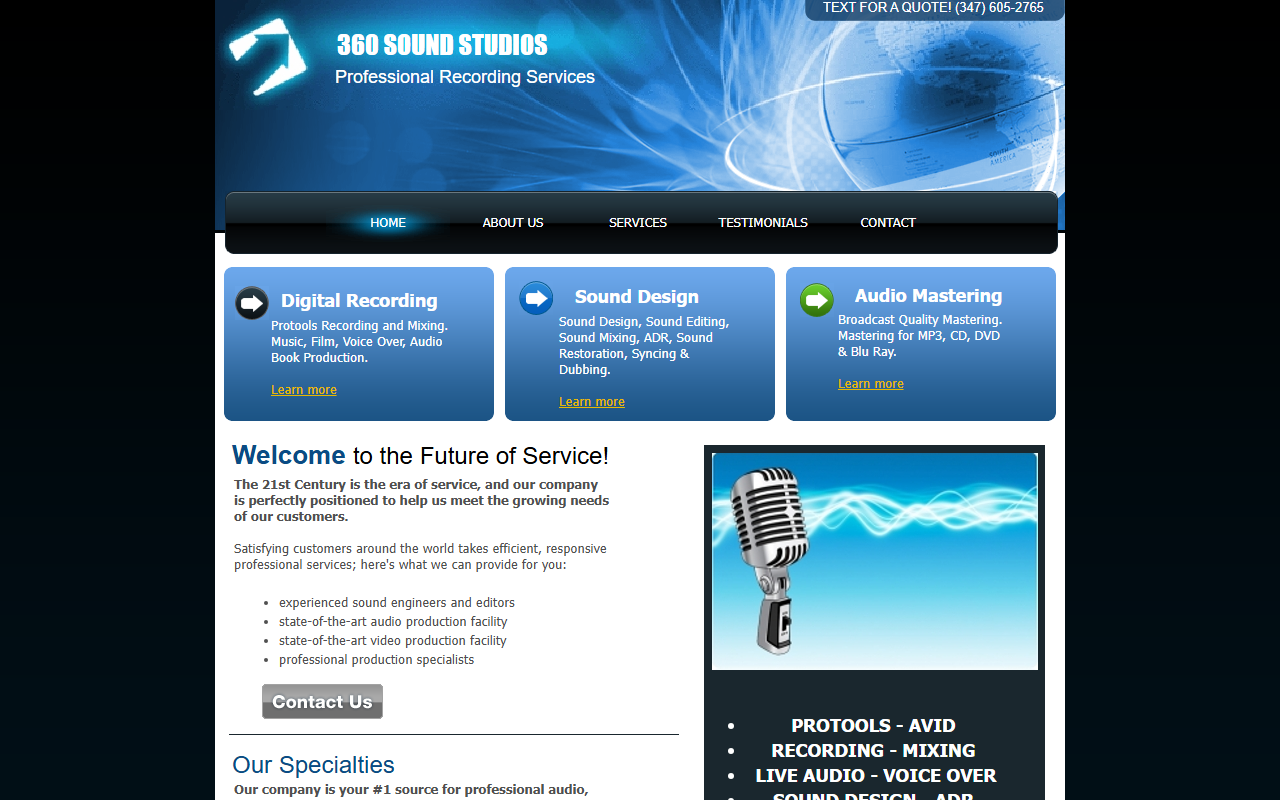 360soundstudios.com screenshot