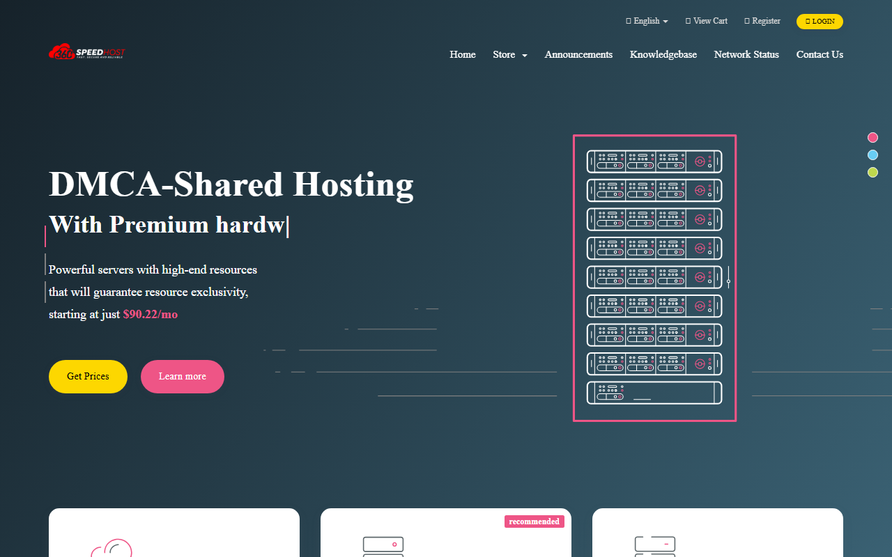 360speedhosts.com screenshot