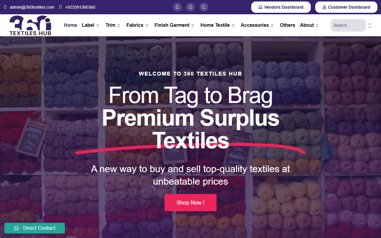 360textileshub.com screenshot