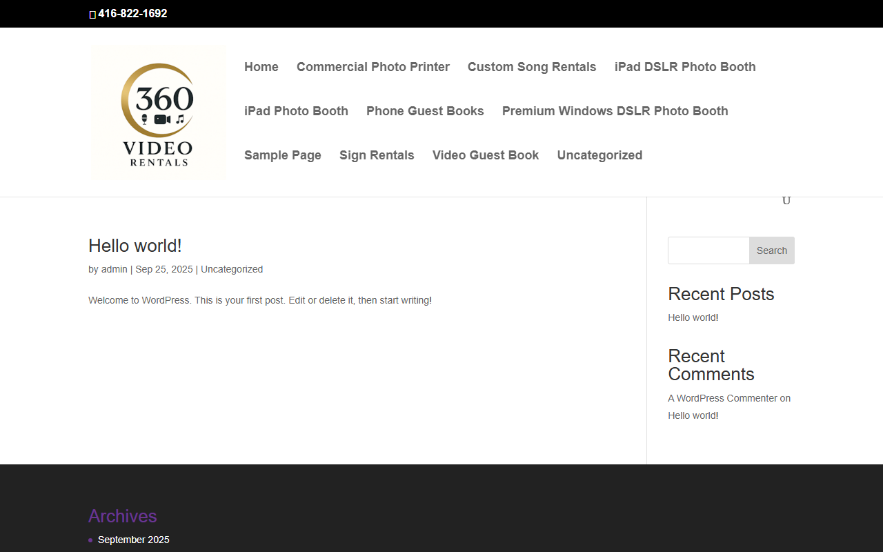 360videorentals.com screenshot