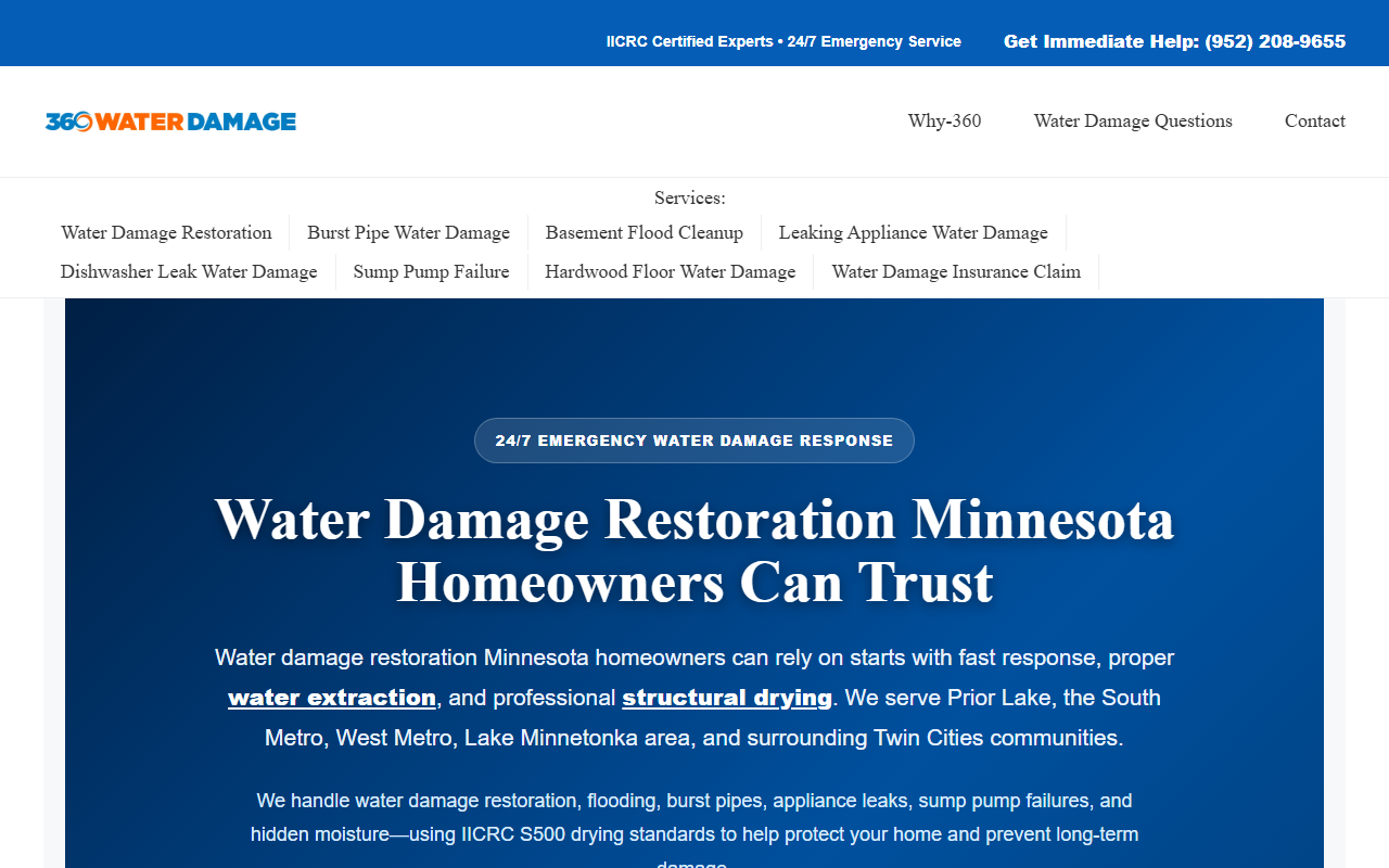360waterdamage.com screenshot