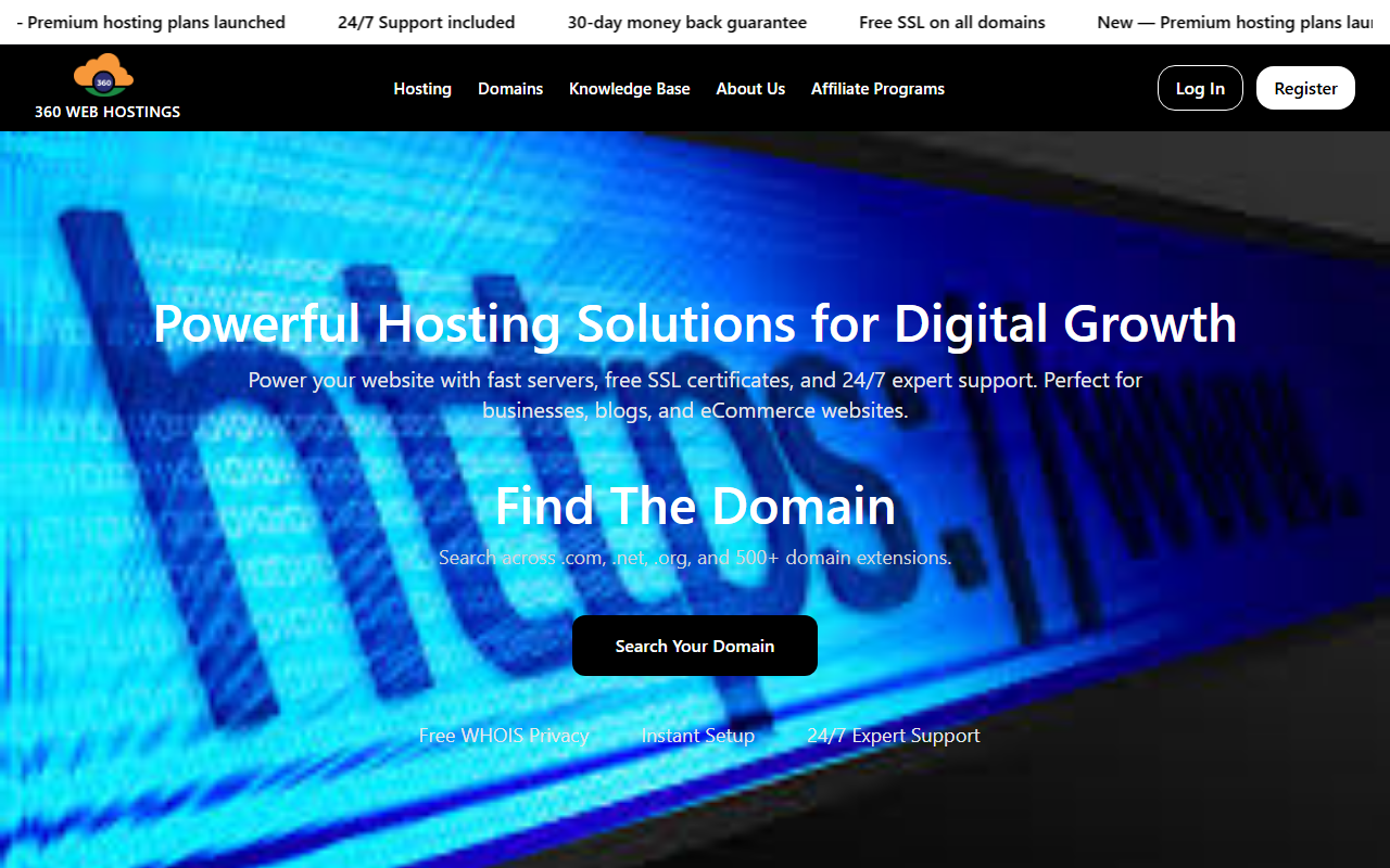 360webhostings.com screenshot