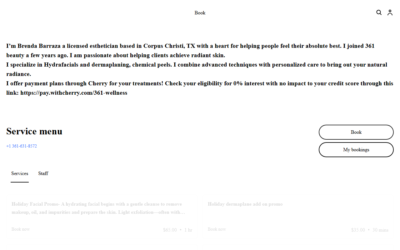 361beautycc.com screenshot