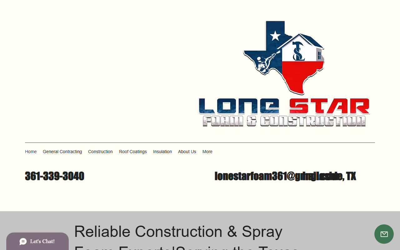 361lonestarfoam.com screenshot