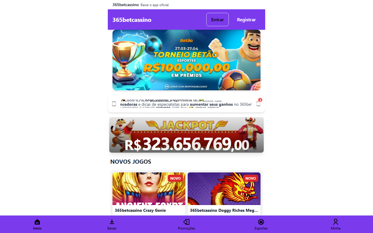 365betcassino.com screenshot