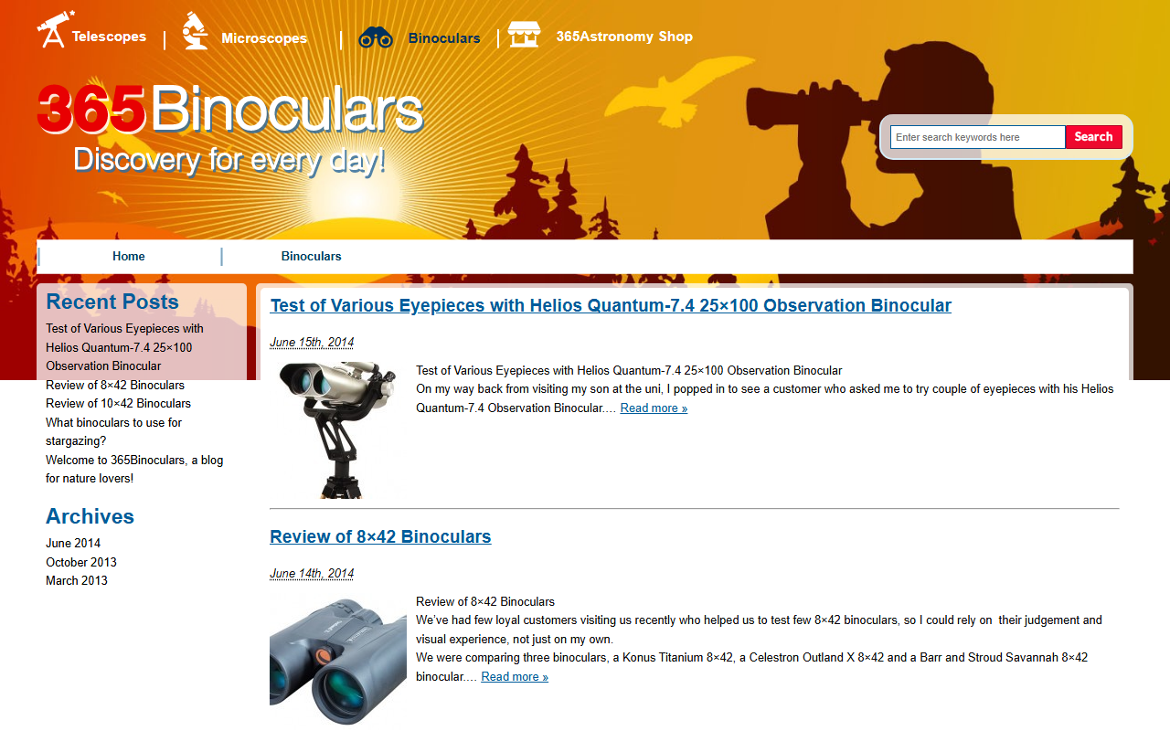 365binoculars.com screenshot