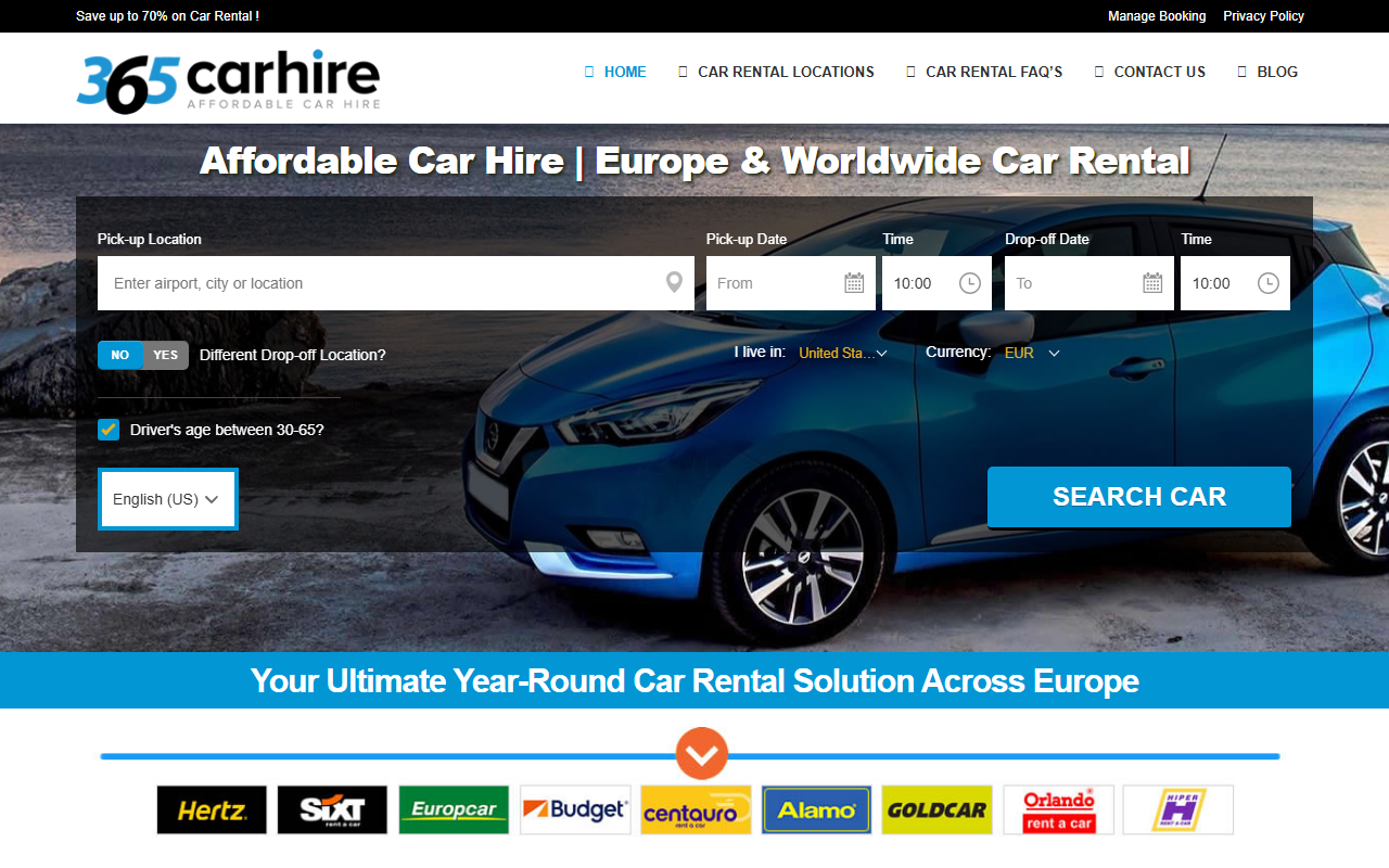 365carhire.com screenshot