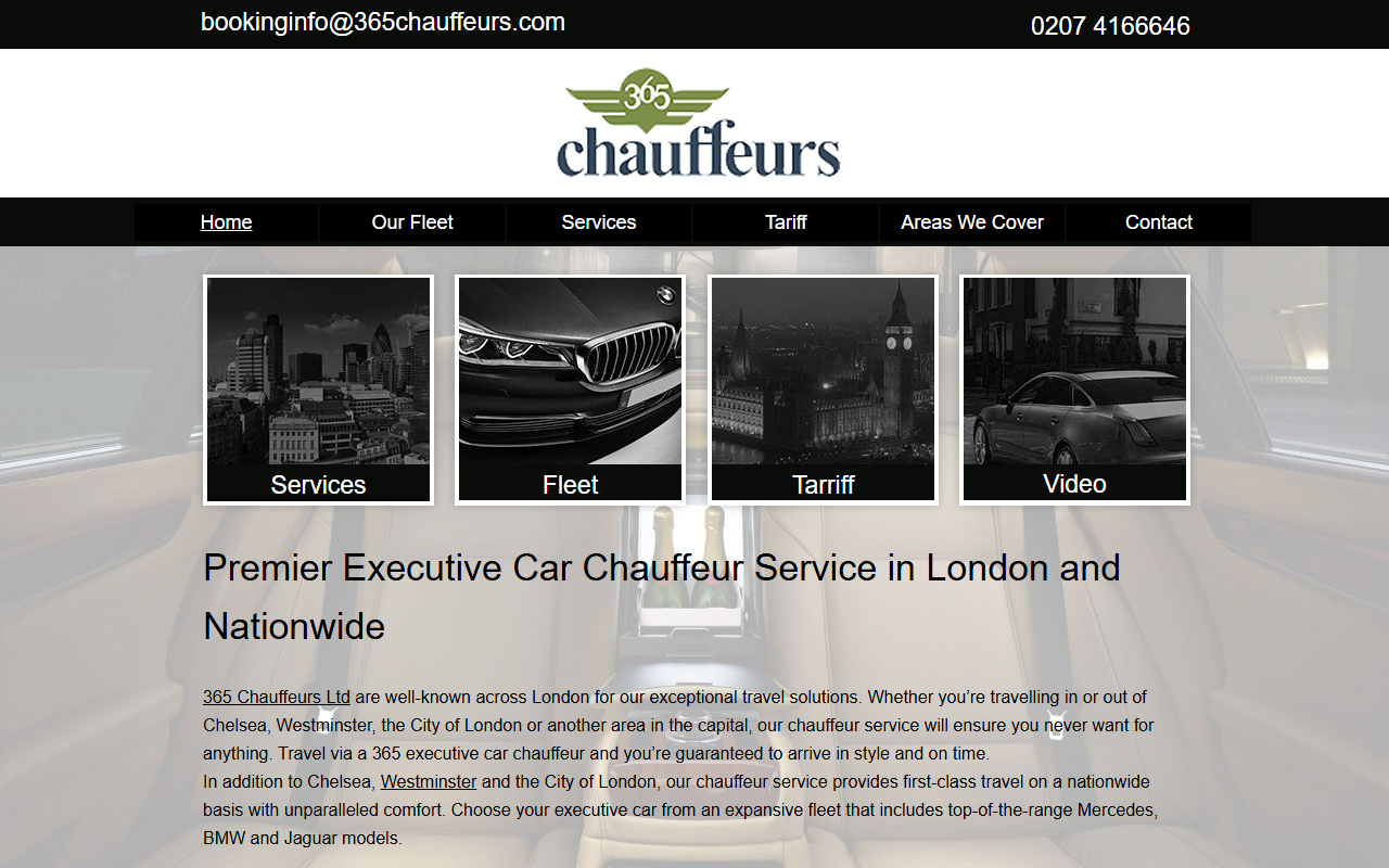365chauffeurs.com screenshot
