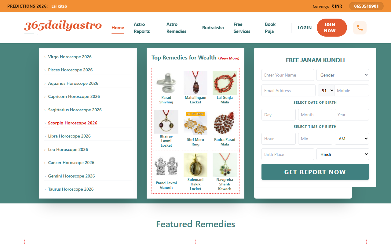 365dailyastro.com screenshot