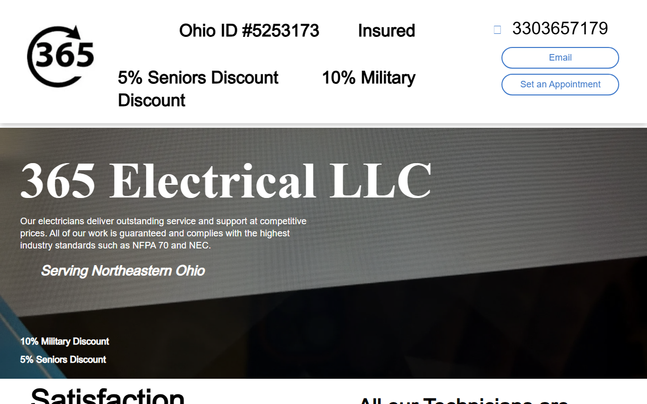 365electricalllc.com screenshot