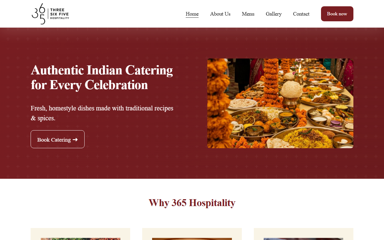 365hospitalities.com screenshot